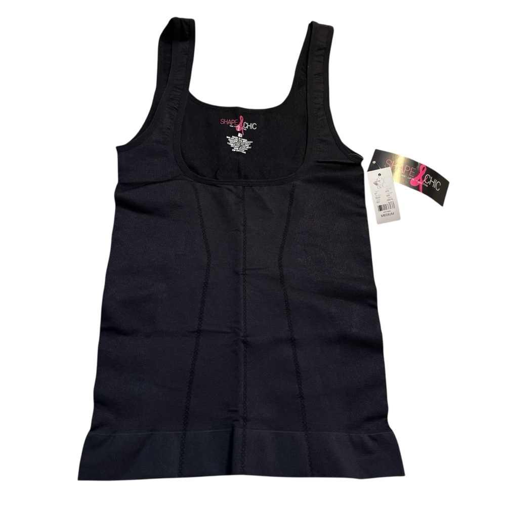 NWT New York & Company Shapewear Tank Medium Black Nylon Spandex Stretchy Slim